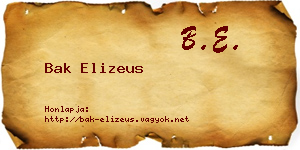 Bak Elizeus névjegykártya